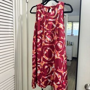 Manuhealii Red and Pink Patterned Mini Dress